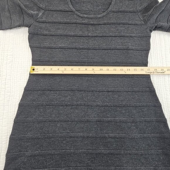 Calvin Klein Ribbed Bodycon Midi Dress Women's Large Grey Long Sleeve EUC - Picture 10 of 16